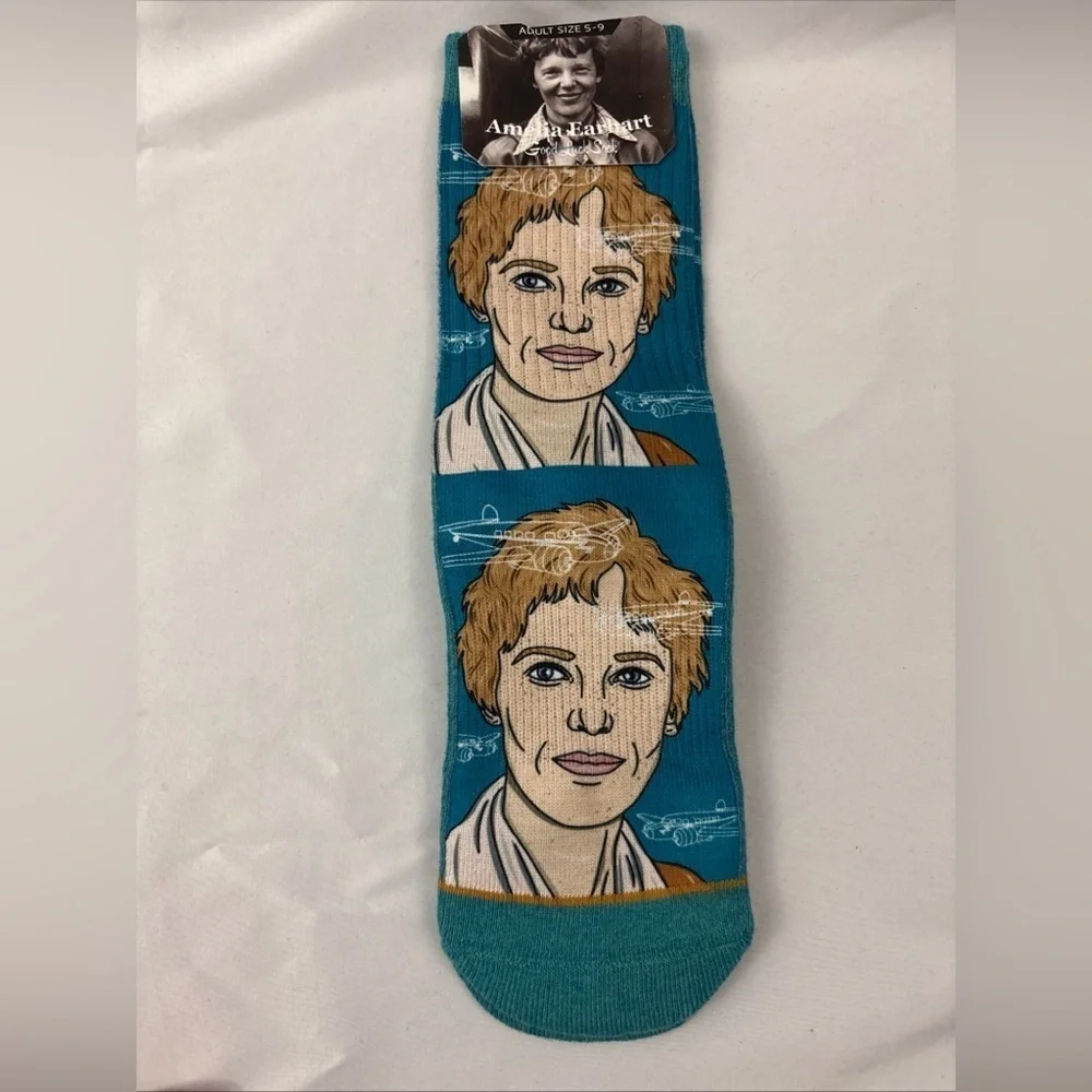 Good Luck Socks Womens Amelia Earhart NWT 5-9 Rare